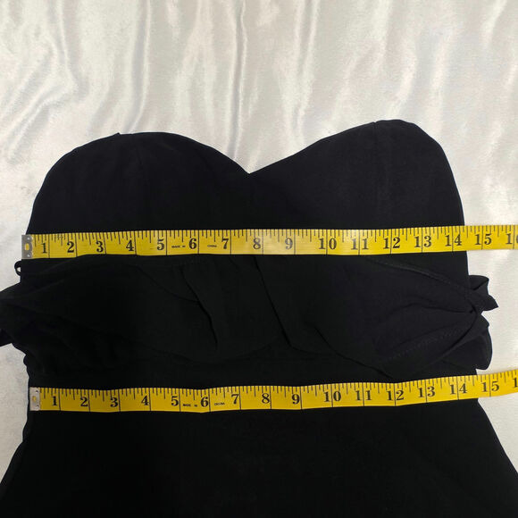 Lulus Sheer Chiffon Sweetheart Neckline Halter Formal Black Cocktail Dress, Lg - Picture 7 of 8